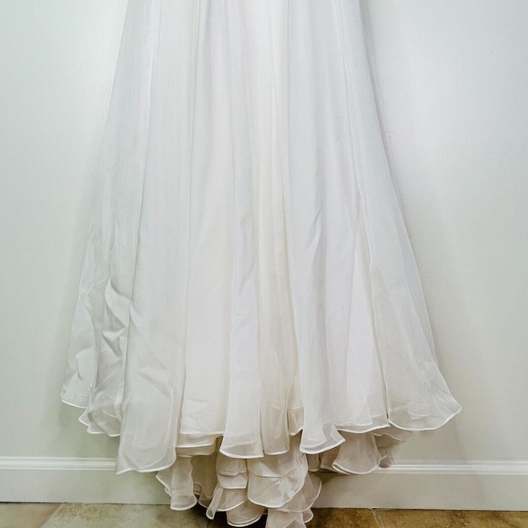 Sherri Hill NWT Gold Beaded Ivory Strapless Long Dress Size 00 Style 1569 - Picture 6 of 9